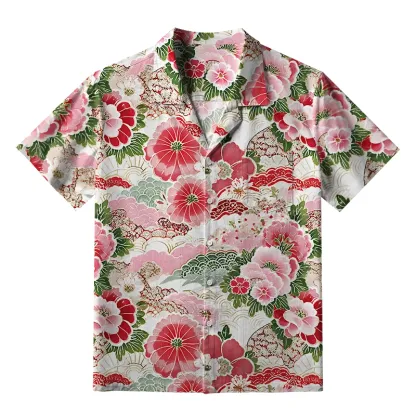 Tokyo-Tiger Bright Flowers Aloha Hawaiian Shirt