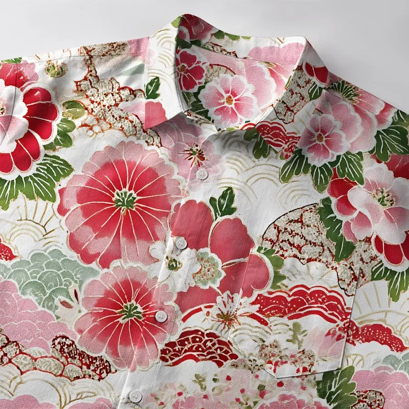 Tokyo-Tiger Bright Flowers Button-up Shirt