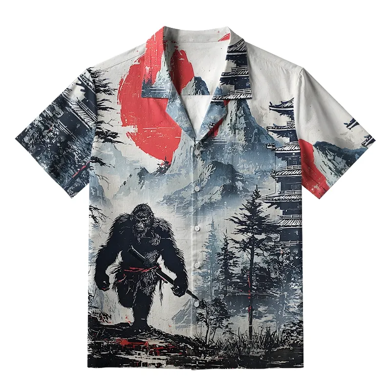 Tokyo-Tiger Japanese Samurai Bigfoot Aloha Hawaiian Shirt