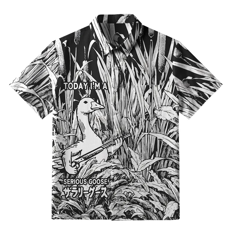 Tokyo-Tiger Serious Goose Button-up Shirt