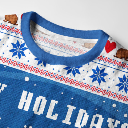 Tokyo-Tiger Capy Holidays Fuzzy Christmas Ugly Sweatshirt