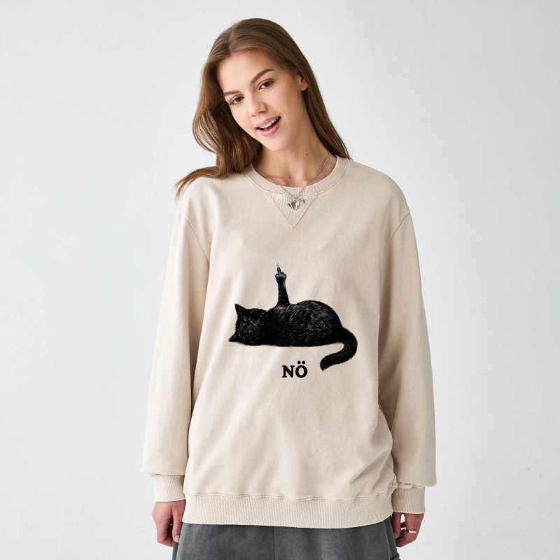 Tokyo-Tiger Cat Refused Washed Terry Sweatshirt