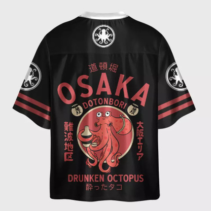 Tokyo-Tiger Vintage Japanese Octopus Glossy Oversized Jersey