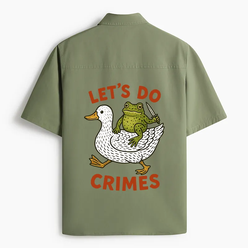 Tokyo-Tiger Frog Ready To Commit Crime Work Shirt