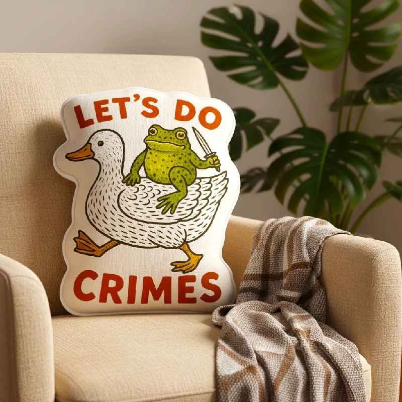 Tokyo-Tiger Frog Ready To Commit Crime Shaped Throw Pillow