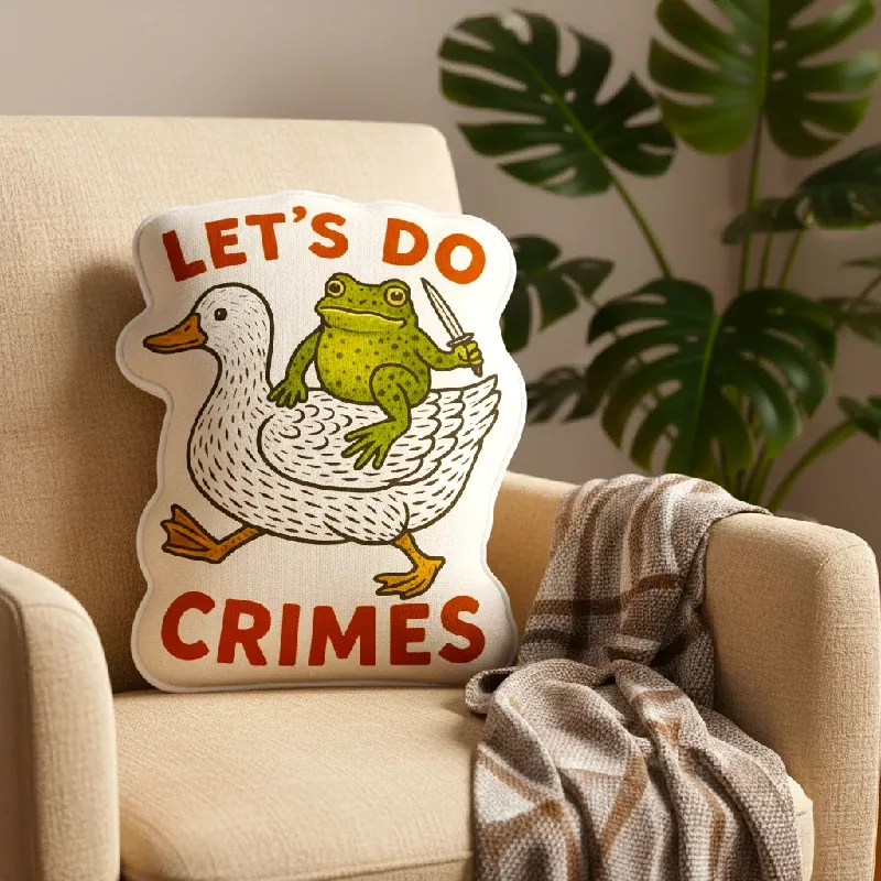 Tokyo-Tiger Frog Ready To Commit Crime Shaped Throw Pillow