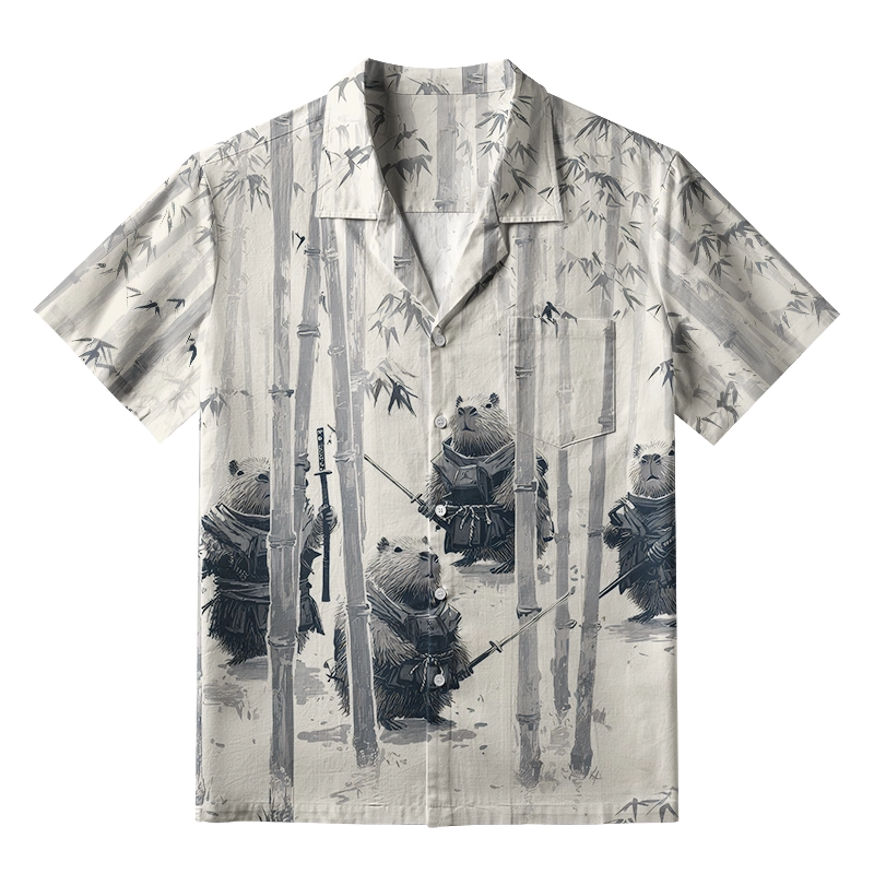 Tokyo-Tiger Capybara Japanese Samurai Aloha Hawaiian Shirt