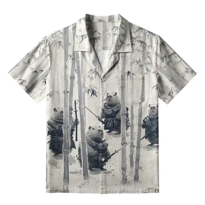 Tokyo-Tiger Capybara Japanese Samurai Aloha Hawaiian Shirt