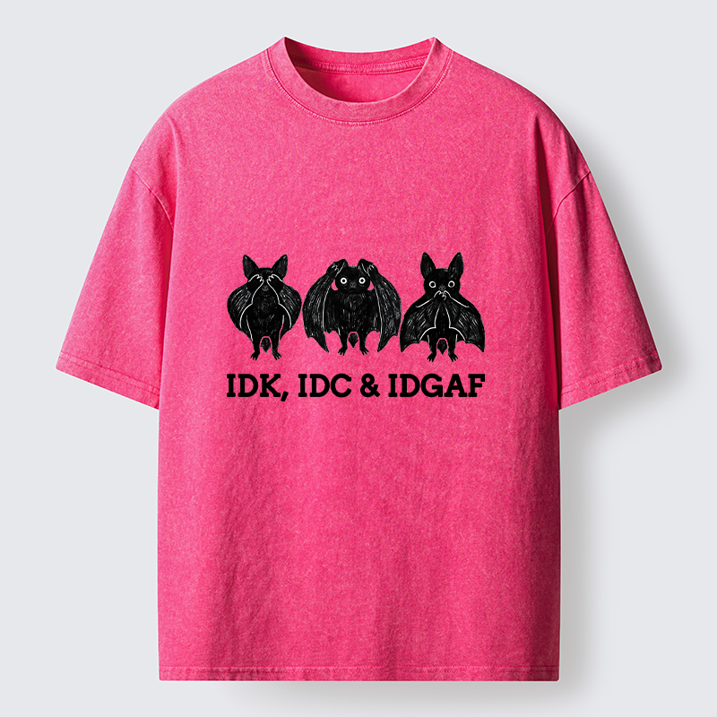 Tokyo-Tiger Three Wise Bats Funny Meme Washed T-Shirt