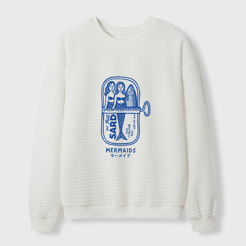 Tokyo-Tiger Mermaid Can Waffle Sweatshirt