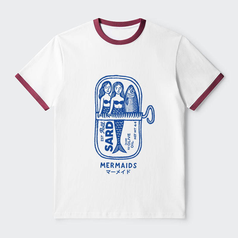 Tokyo-Tiger Mermaid Can Contrast Trim T-Shirt