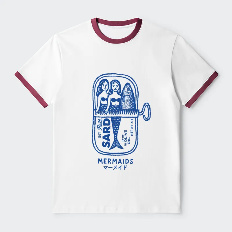 Tokyo-Tiger Mermaid Can Contrast Trim T-Shirt