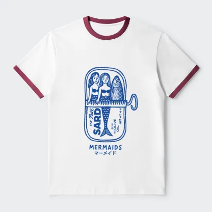 Tokyo-Tiger Mermaid Can Contrast Trim T-Shirt