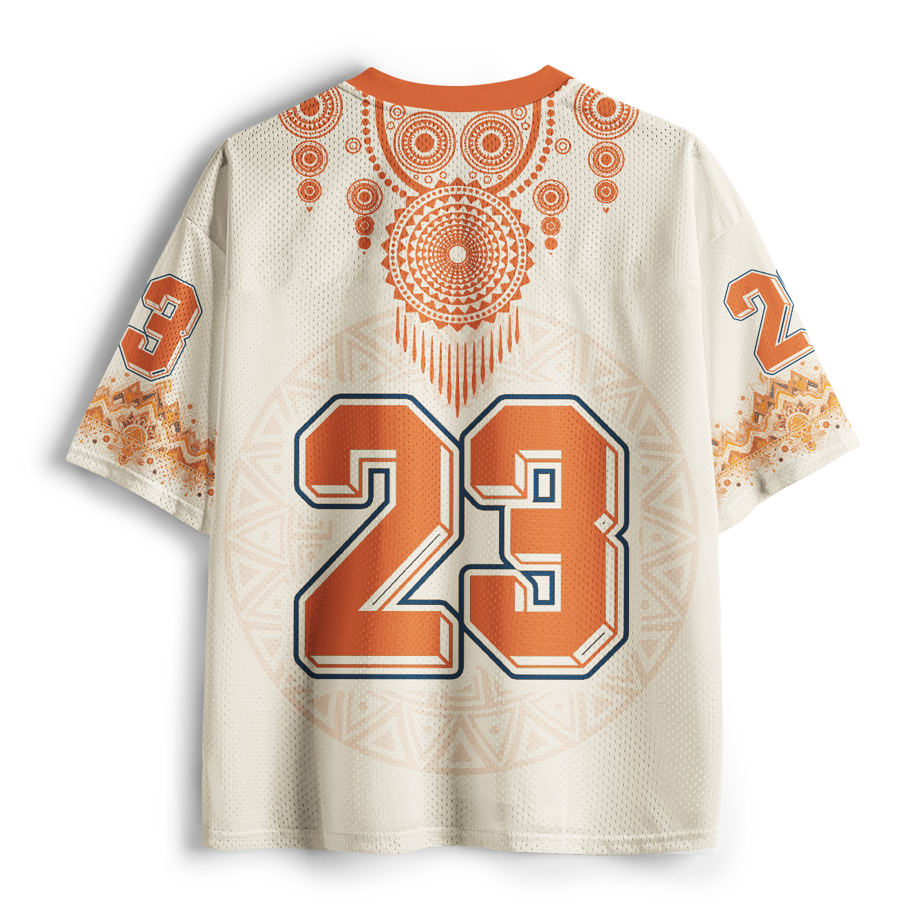 Tokyo-Tiger Vintage Lucky Beast Folk Art Mesh Jersey