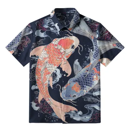 Tokyo-Tiger Two Koi Carps Button-up Shirt