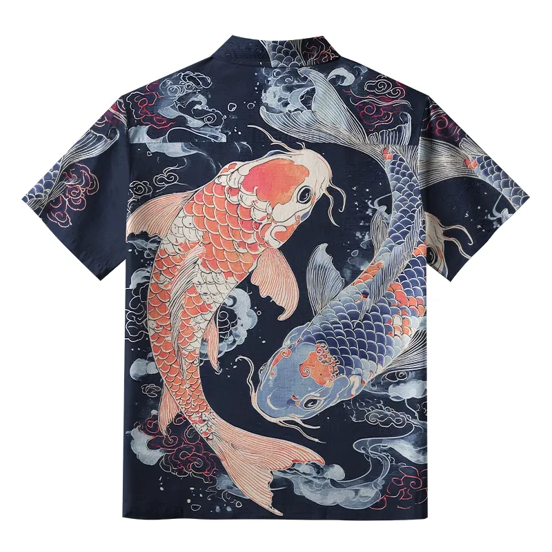 Tokyo-Tiger Two Koi Carps Button-up Shirt