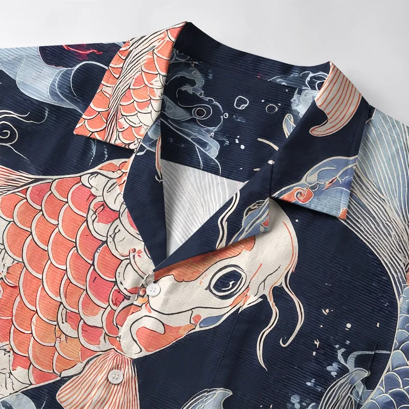 Tokyo-Tiger Two Koi Carps Aloha Hawaiian Shirt