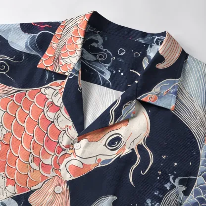 Tokyo-Tiger Two Koi Carps Aloha Hawaiian Shirt