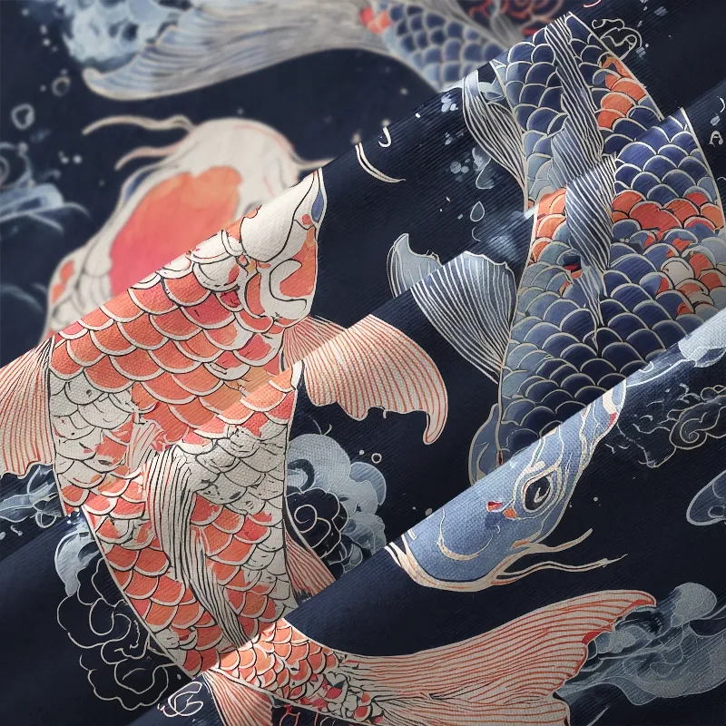 Tokyo-Tiger Two Koi Carps Button-up Shirt