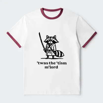 Tokyo-Tiger Focused Samurai Raccoon Contrast Trim T-Shirt