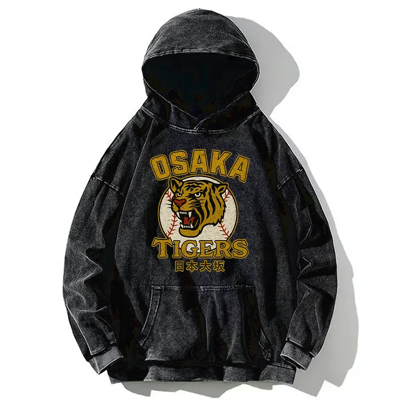Tokyo-Tiger Funny Osaka Tigers Washed Hoodie