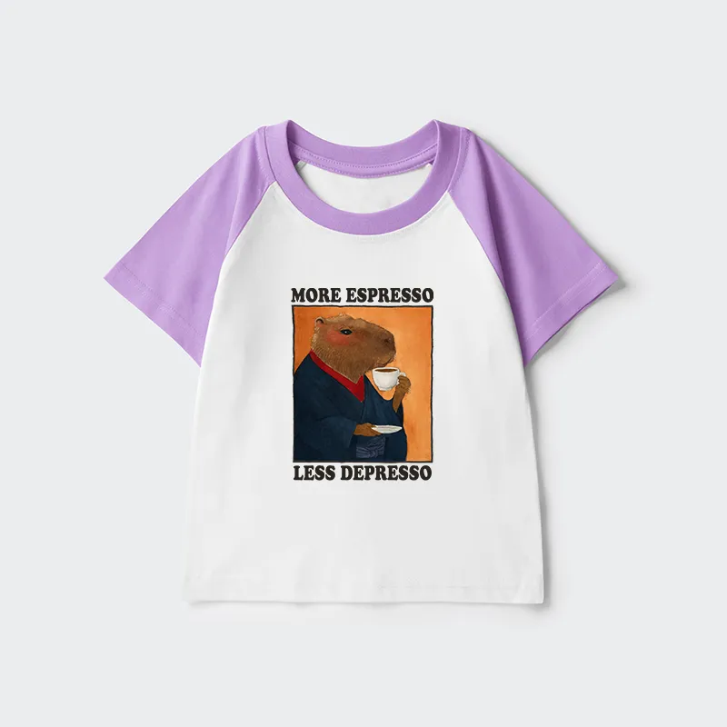 Tokyo-Tiger Elegant Capybara Kids Raglan T-shirt