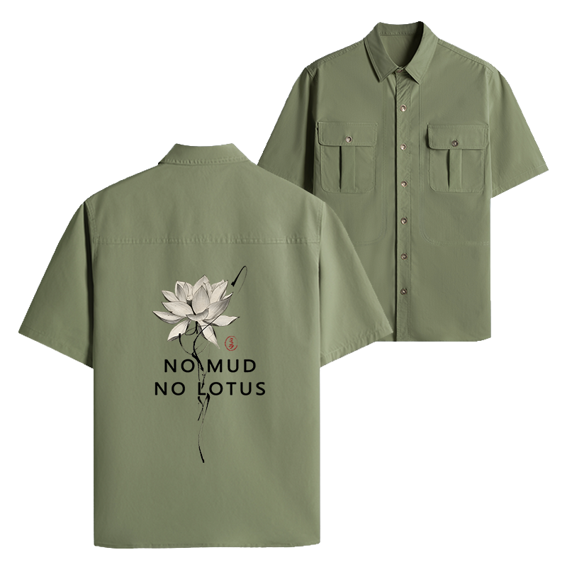Tokyo-Tiger  Japanese Zen Lotus Work Shirt