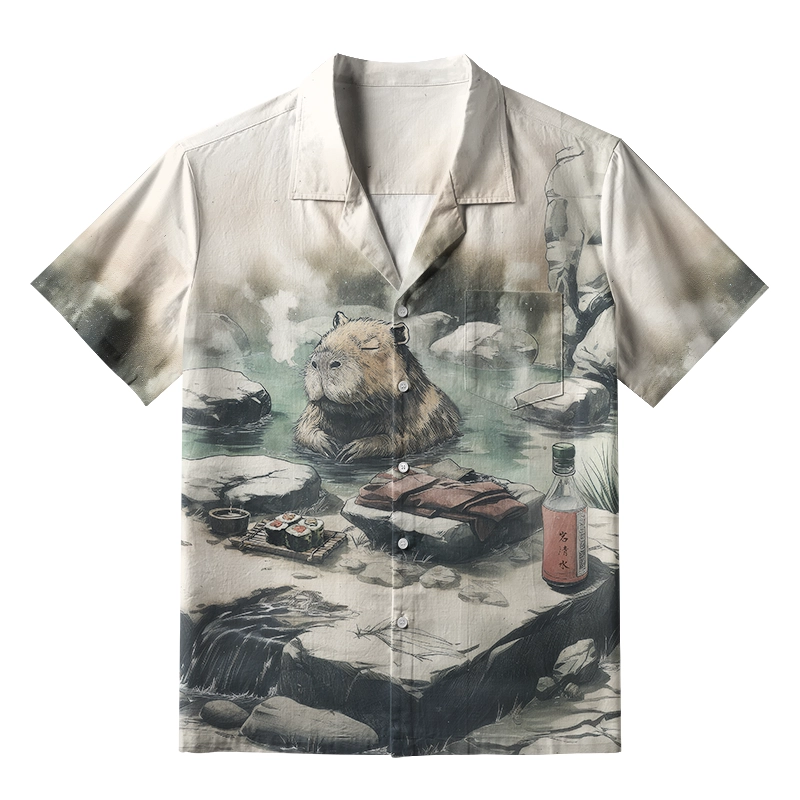 Tokyo-Tiger Capybara In Hot Springs Aloha Hawaiian Shirt