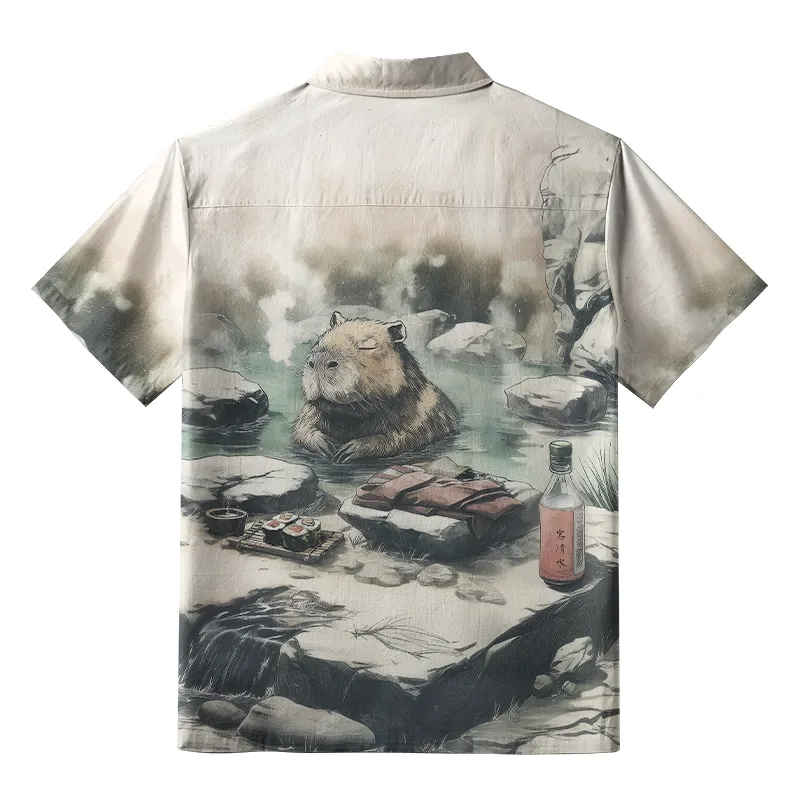 Tokyo-Tiger Capybara In Hot Springs Aloha Hawaiian Shirt