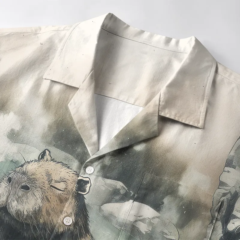 Tokyo-Tiger Capybara In Hot Springs Aloha Hawaiian Shirt
