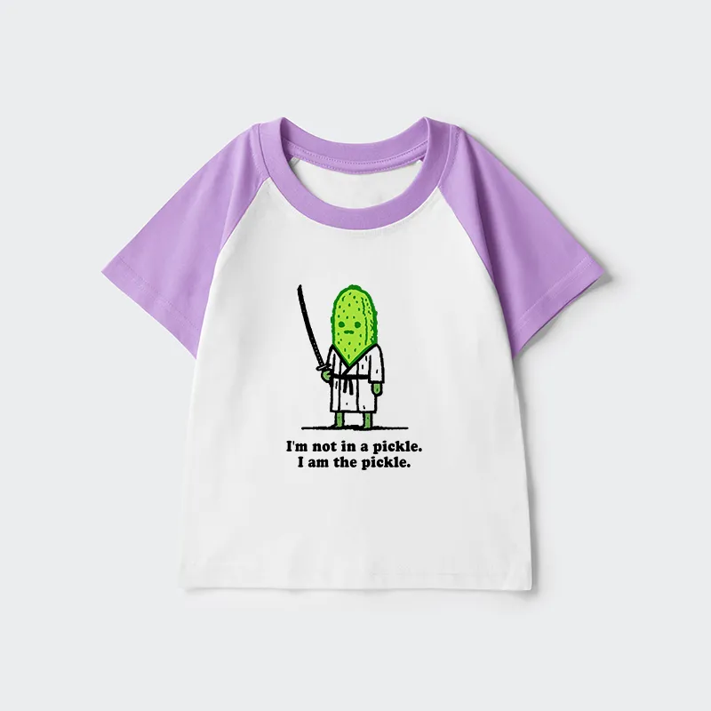 Tokyo-Tiger Funny Cucumber Samurai Kids Raglan T-shirt