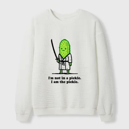 Tokyo-Tiger Funny Cucumber Samurai Waffle Sweatshirt