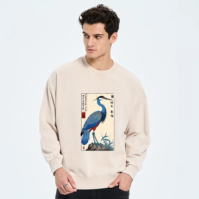 Tokyo-Tiger Colorful Crane Washed Sweatshirt