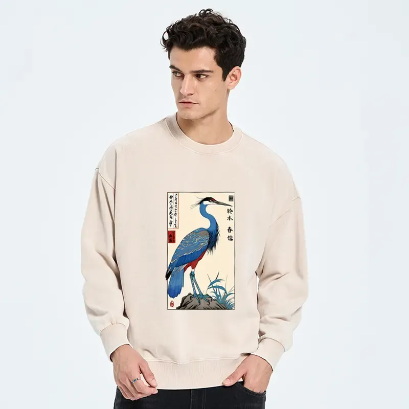 Tokyo-Tiger Colorful Crane Washed Sweatshirt