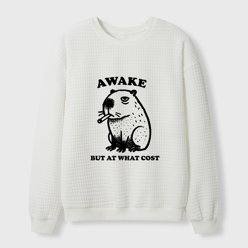 Tokyo-Tiger Smoking Capybara Waffle Sweatshirt