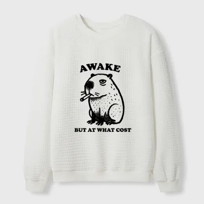Tokyo-Tiger Smoking Capybara Waffle Sweatshirt