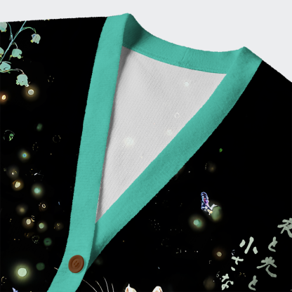 Tokyo-Tiger Night, Light, and a Little Friend Ugly Cardigan Sweater