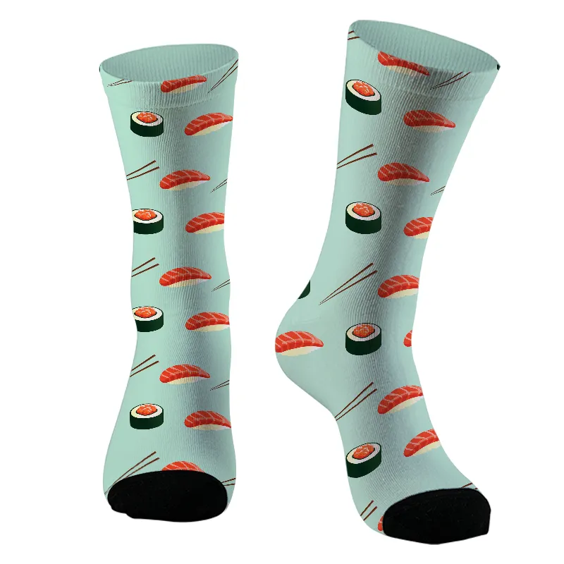 Tokyo-Tiger Sushi Roll And Salmon Sashimi Socks