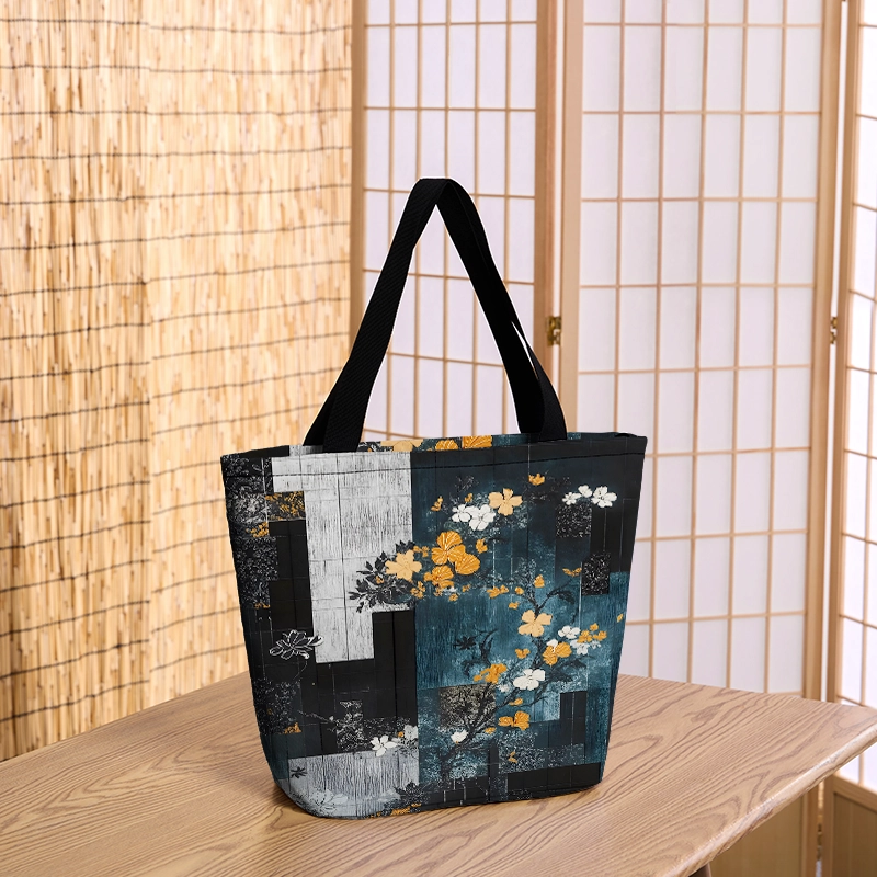 Tokyo-Tiger Flower Fantasy Zipper Tote Bag