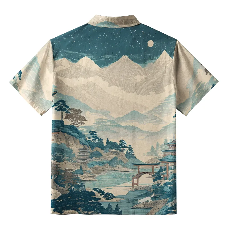 Tokyo-Tiger Tranquil Nights In Kyoto Button-up Shirt
