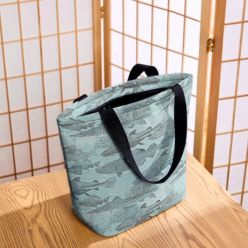 Tokyo-Tiger Vintage Fish School Zipper Tote Bag