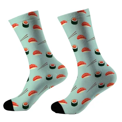 Tokyo-Tiger Sushi Roll And Salmon Sashimi Socks