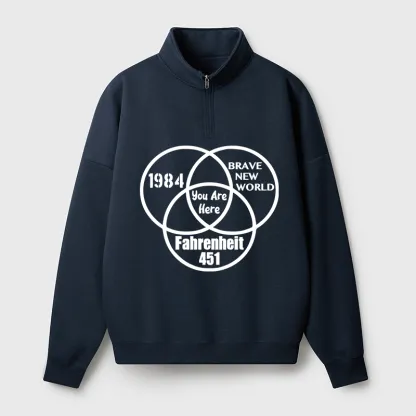 Tokyo-Tiger Multidimensional Thinking And Rebellion Half Zip Fleece Sweatshirt