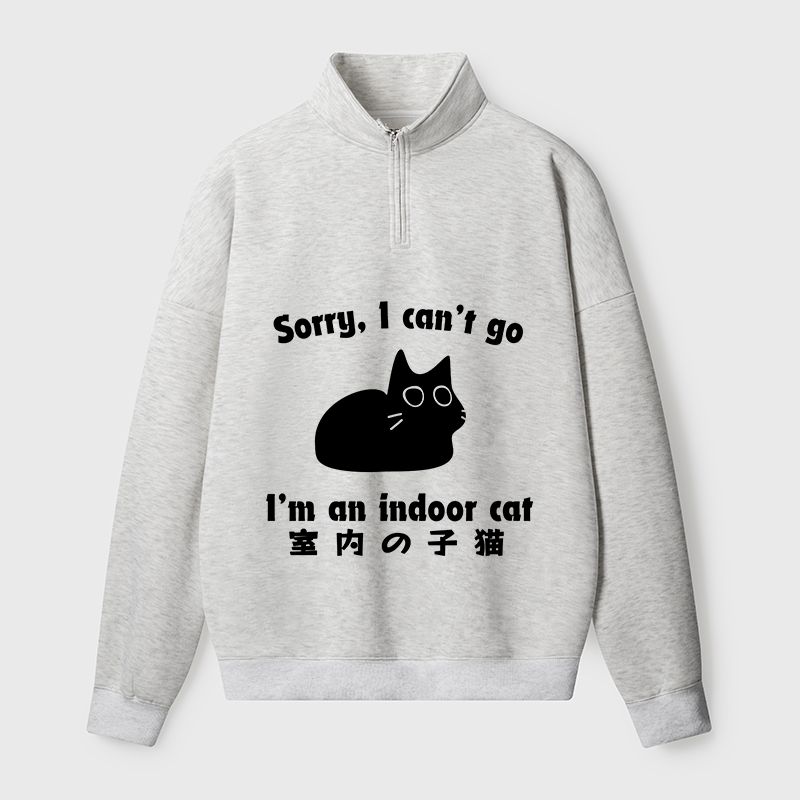 Tokyo-Tiger Indoor Kitten Half Zip Fleece Sweatshirt
