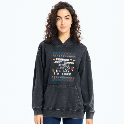 Tokyo-Tiger Too Tired to Fully Jingle Washed Hoodie