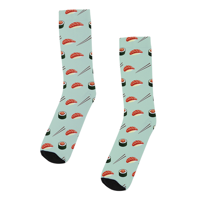 Tokyo-Tiger Sushi Roll And Salmon Sashimi Socks