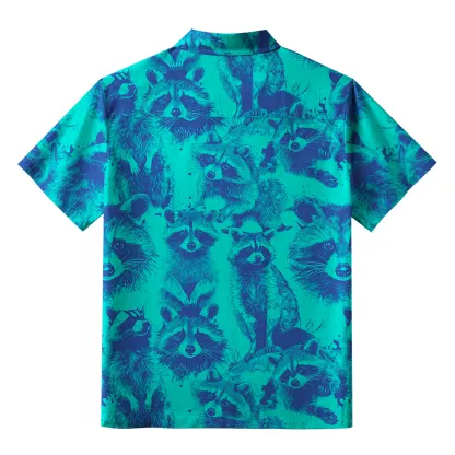 Tokyo-Tiger Playful Raccoon Frenzy Button-up Shirt
