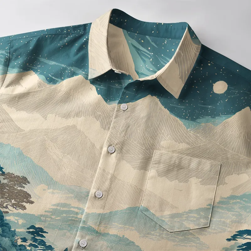Tokyo-Tiger Tranquil Nights In Kyoto Button-up Shirt