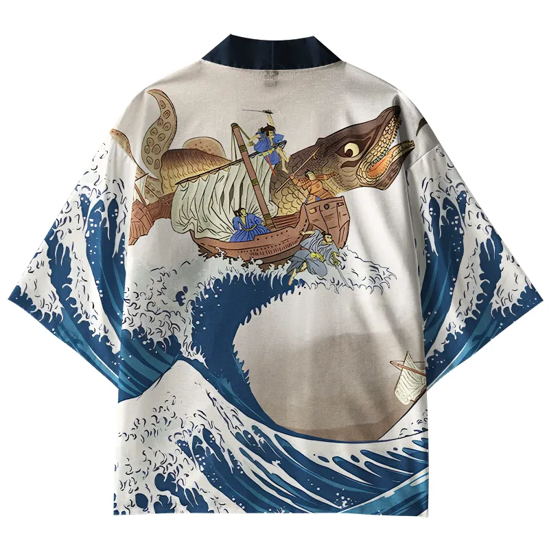 Tokyo-Tiger The Waves And The Ship Kimono Cardigan
