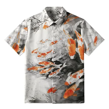Tokyo-Tiger Dance Of The Koi Button-up Shirt